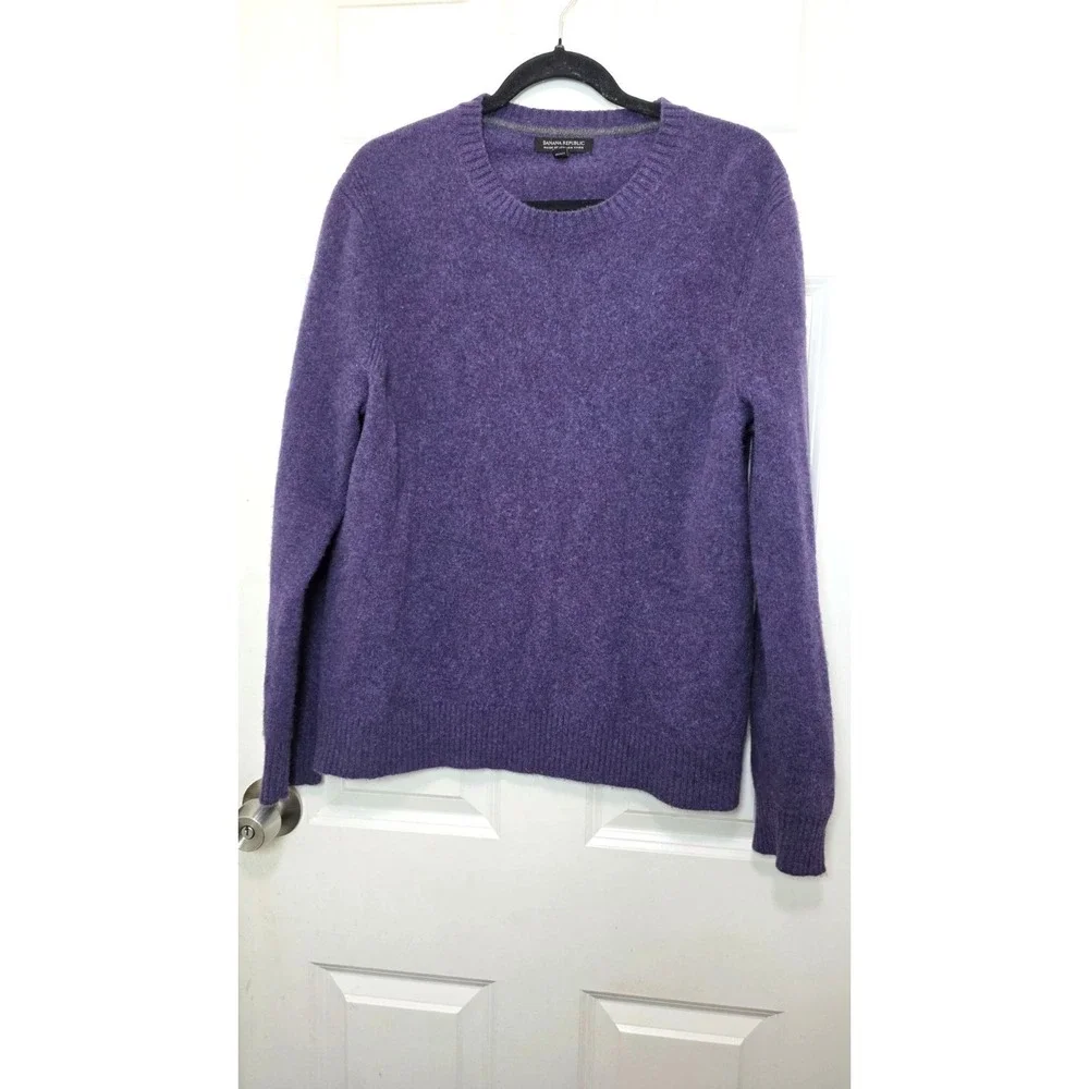 Banana Republic Purple Merino Wool Festival‎ Grand Crewneck Sweater XL Women's
